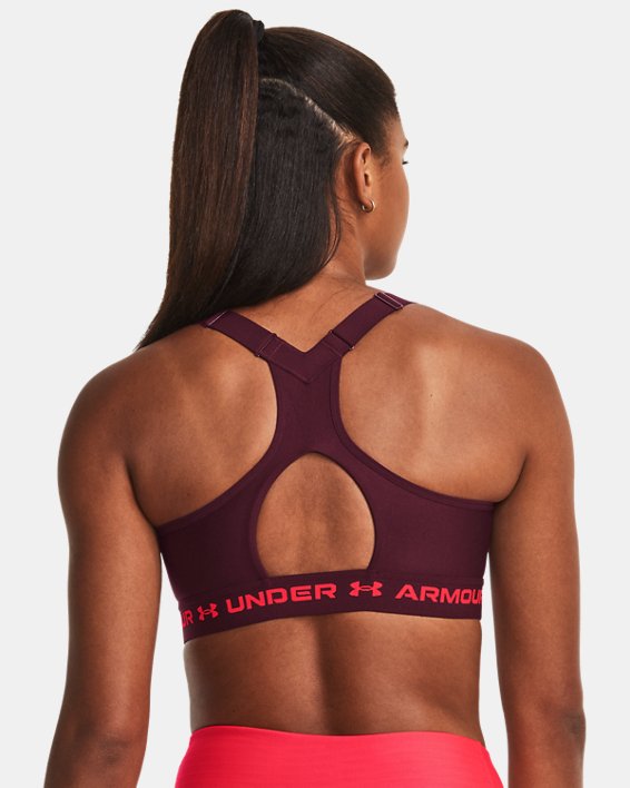 Sports Bra con cierre de sujeción alta Armour® Crossback para mujer, Maroon, pdpMainDesktop image number 1